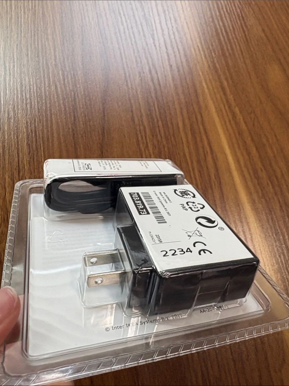 IKEA LÖRBY USB Hub and Hook - Black and Silver